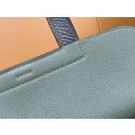 Halzan31 horseshoe bag original TC leather jungle green silver buckle