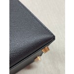 Kelly28 black epsom leather gold buckle