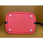 picotin18 tomato red tc with black swift leather silver buckle