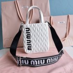 MIU MIU 5BA220 Latest Embroidered Denim Little Tote