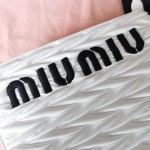 MIU MIU 5BA220 Latest Embroidered Denim Little Tote