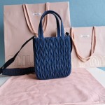 MIU MIU 5BA220 Latest Embroidered Denim Little Tote