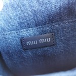 MIU MIU 5BA220 Latest Embroidered Denim Little Tote