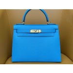 Kelly28 Izmir blue epsom leather
