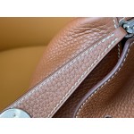 Lindy26 gold brown tc leather silver buckle