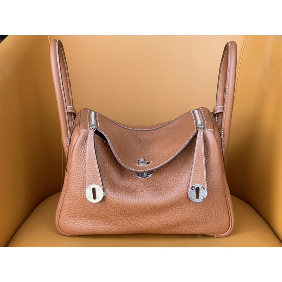 Lindy26 gold brown tc leather silver buckle