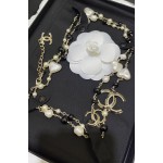 CHANEL Pearl Double C Sweater Chain