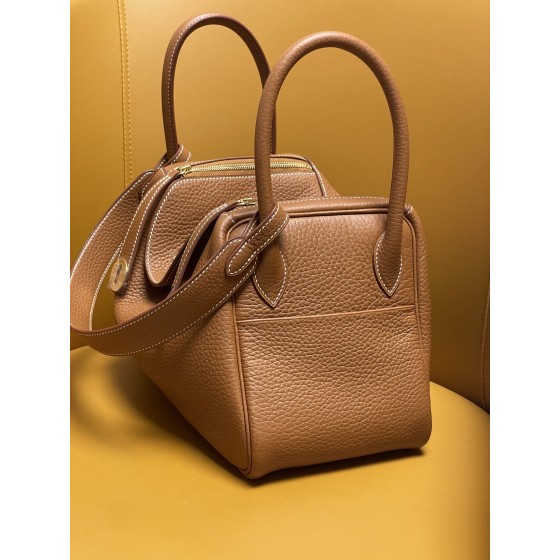 Lindy 26 gold brown tc leather gold buckle