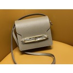Roulis 19 elephant gray evercolor leather gold buckle