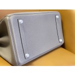 Birkin35 asphalt gray interior with denim blue togo leather silver buckle