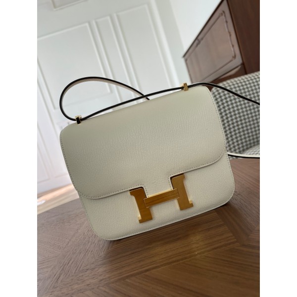 Kangkang 19 cream white goatskin gold buckle