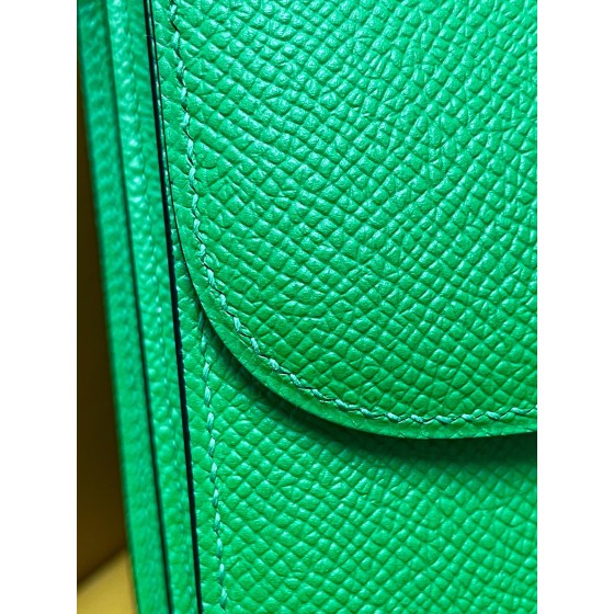 Kangkang 19 bamboo green epsom leather gold buckle