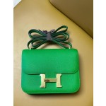 Kangkang 19 bamboo green epsom leather gold buckle
