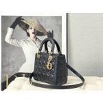 Dior five grid sheepskin black gold buckle 6605