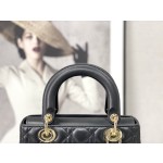 Dior five grid sheepskin black gold buckle 6605