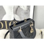 Dior five grid sheepskin black gold buckle 6605