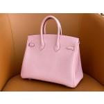 Birkin 25/30 3q Pink togo Leather Silver Buckle