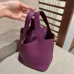 picotin18, P9 sea anemone purple, handmade, French TC leather