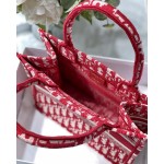 DIOR TOTE Classic Red Embroidery