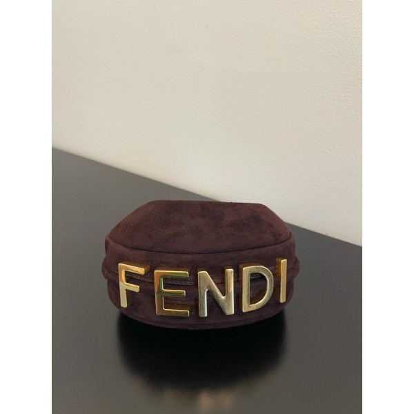 FENDI praphy underarm bag sheep skin coffee
