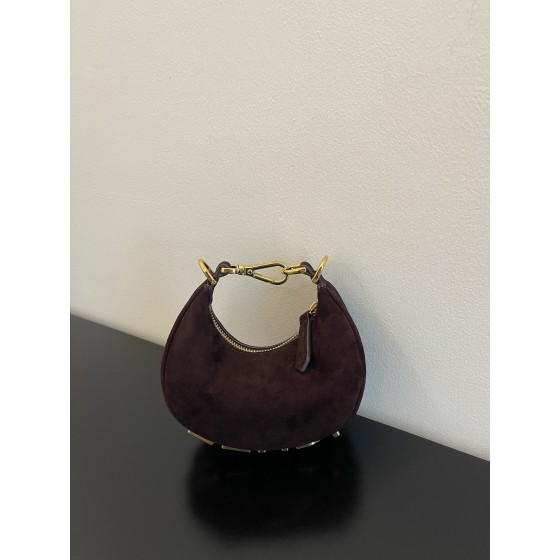 FENDI praphy underarm bag sheep skin coffee