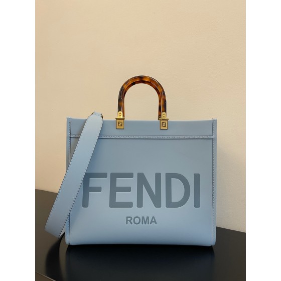 FENDI small trumpet sky blue new size shine tote tote bag "sunshine bag"