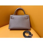 mini Kelly II chocolate goatskin