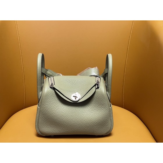 mini lindy sage green tc leather silver buckle