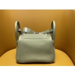 mini lindy sage green tc leather silver buckle
