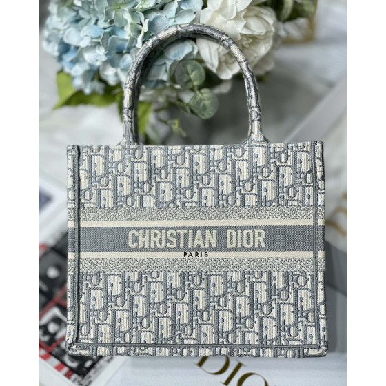 DIOR TOTE Classic Grey Embroidery