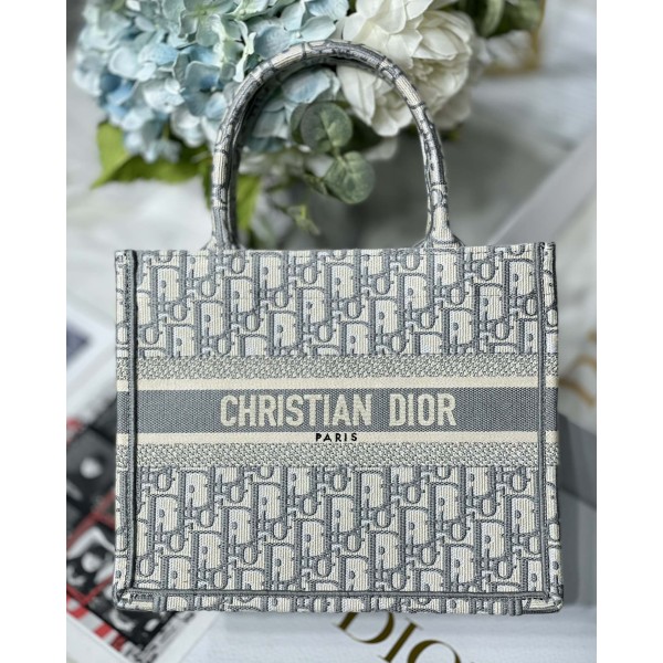 DIOR TOTE Classic Grey Embroidery