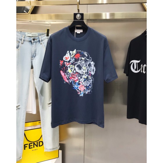 McQueen Round Neck Short Sleeve T-shirt