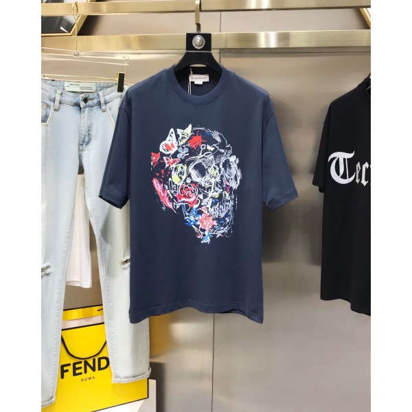 McQueen Round Neck Short Sleeve T-shirt