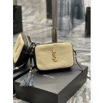 SAINT LAURENT  𝑳𝒐𝒖相机包_黑色配编织金扣型号：520534.