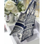 DIOR TOTE blue tiger embroidery