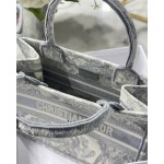 DIOR TOTE Grey tiger embroidery