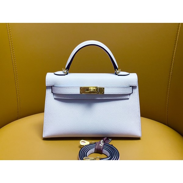 Minim Kelly 2nd generation T0 haze blue epsom leather gold buckle