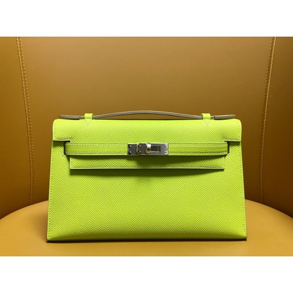 Mini Kelly generation epsom kiwi 🥝 green silver buckle
