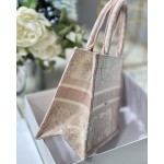 DIOR TOTE Pink tiger embroidery