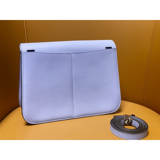 Halzan25 candy blue gold buckle swift leather