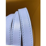 Halzan25 gold buckle candy blue swift leather