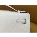 Mini kelly a generation cream white swift silver buckle