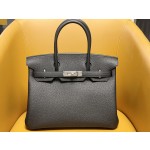 Birkin30 black togo leather silver buckle