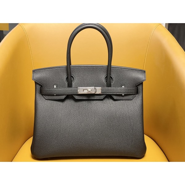 Birkin30 black togo leather silver buckle