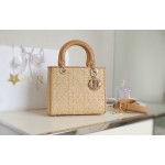 LADY DIOR Raffia Rattan Grid DR-051