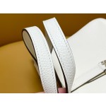 Halzan25 cream white inside spelling sesame color silver buckle TC leather