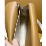 Halzan25 cream white inside spelling sesame color silver buckle TC leather