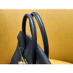 Bk25 black togo leather gold buckle