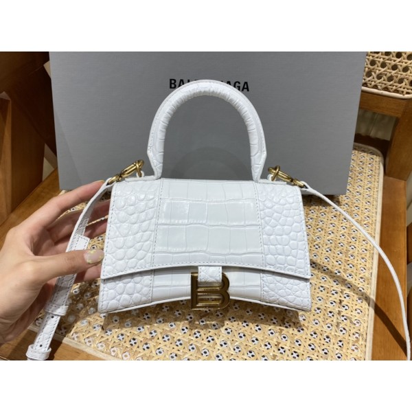 BALENCIAGA 𝐇𝐨𝐮𝐫𝐠𝐥𝐚𝐬𝐬 𝐗𝐒 crocodile-textured cowhide