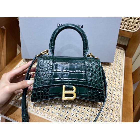 BALENCIAGA 𝐇𝐨𝐮𝐫𝐠𝐥𝐚𝐬𝐬 𝐗𝐒 crocodile-textured cowhide